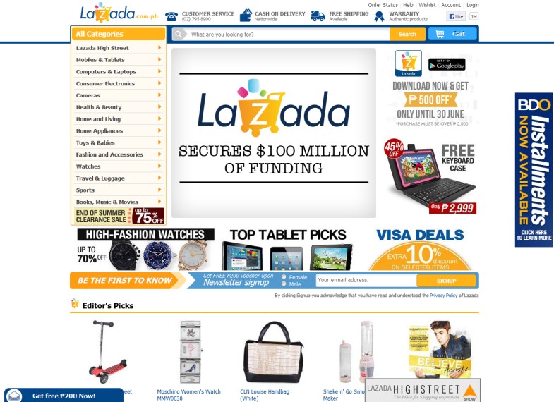 Lazada Secures $100 million in funding and launches Android app