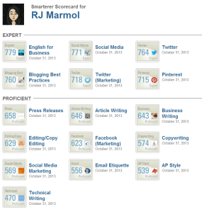 RJ Marmol Smarterer Scorecard